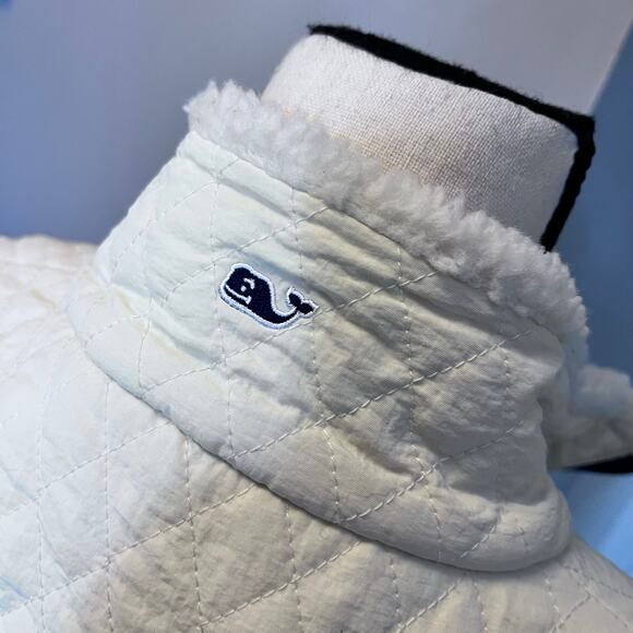 Vineyard Vines Women’s Quilted Sherpa Vest in Ivory Cream Small S Excellent Warm - Picture 2 of 6